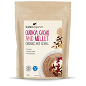 cere hot cereal quinoa, cacao & millet